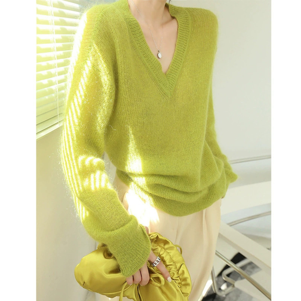 ZARA Mohair Sweater Womens Relaxed Aesthetic Spring Autumn Knit Top